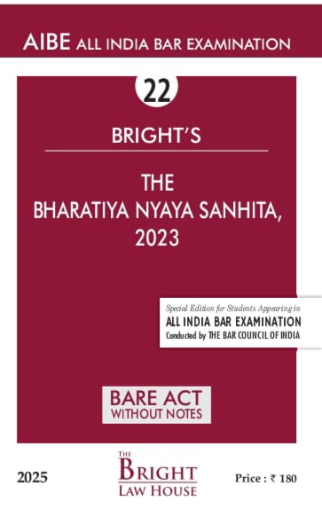 Bharatiya Nyaya Sanhita, 2023 (English) Bare Act (Without Notes) For All India Bar Examination